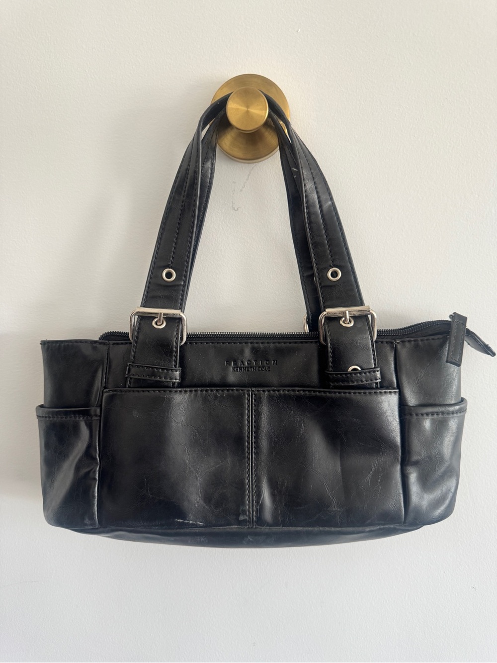 Vintage Kenneth Cole Reaction Black Shoulder Tote Bag